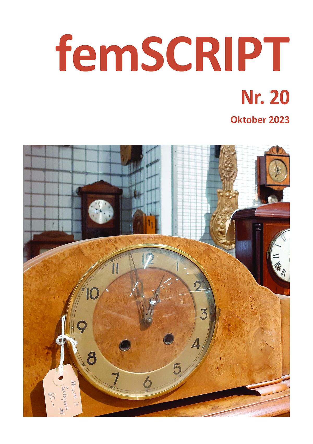 Cover femSCRIPT Nr. 20, Uhren in Brockenstube